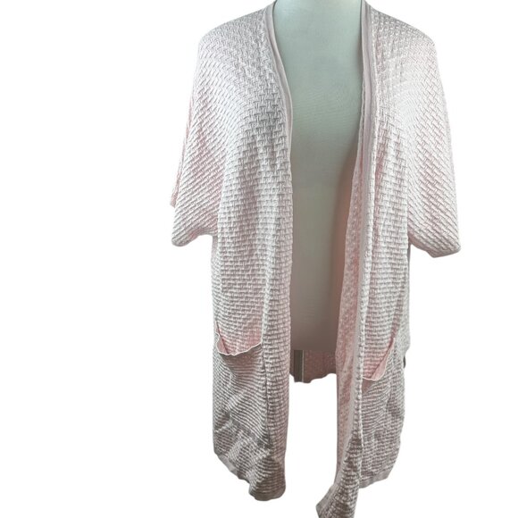 Lane Bryant Dolman Textured Short Sleeve Open Cardigan Pink Plus Size 26/28 - Picture 9 of 10